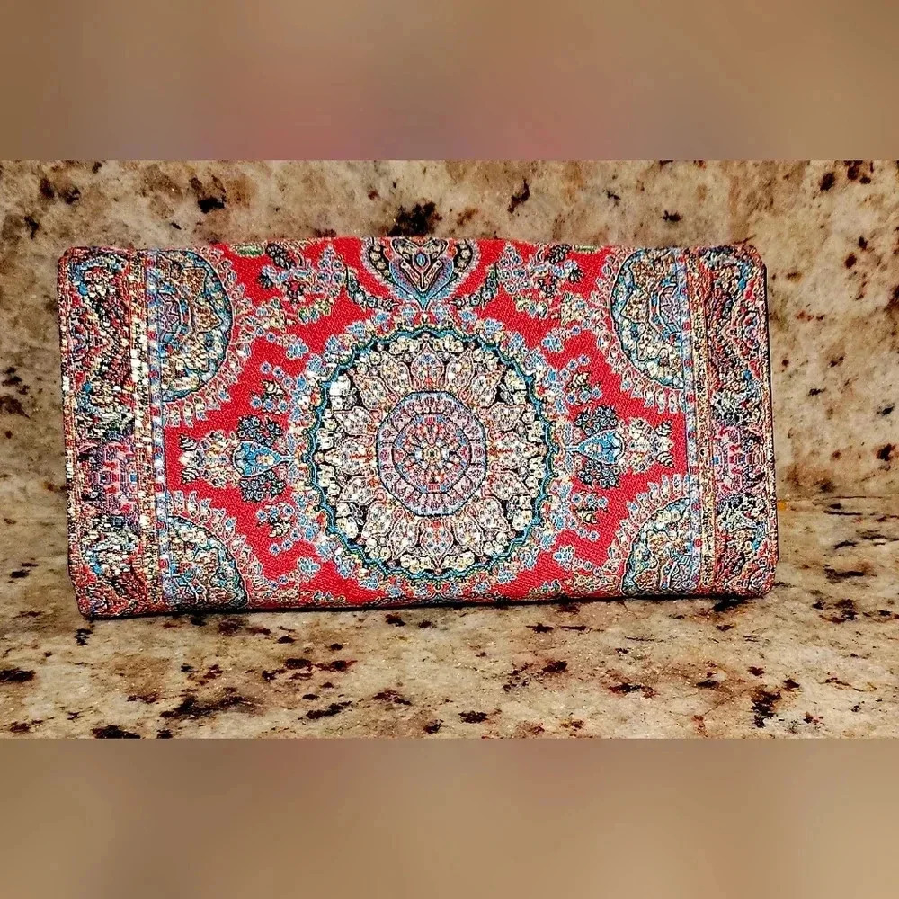 Boho Handmade Trifold Wallet - Picture 4 of 7